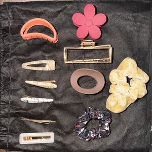 Gold and Neutral Hair Accessories Set 11 PIECES